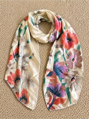 Vintage Echo Floral Silk Scarf